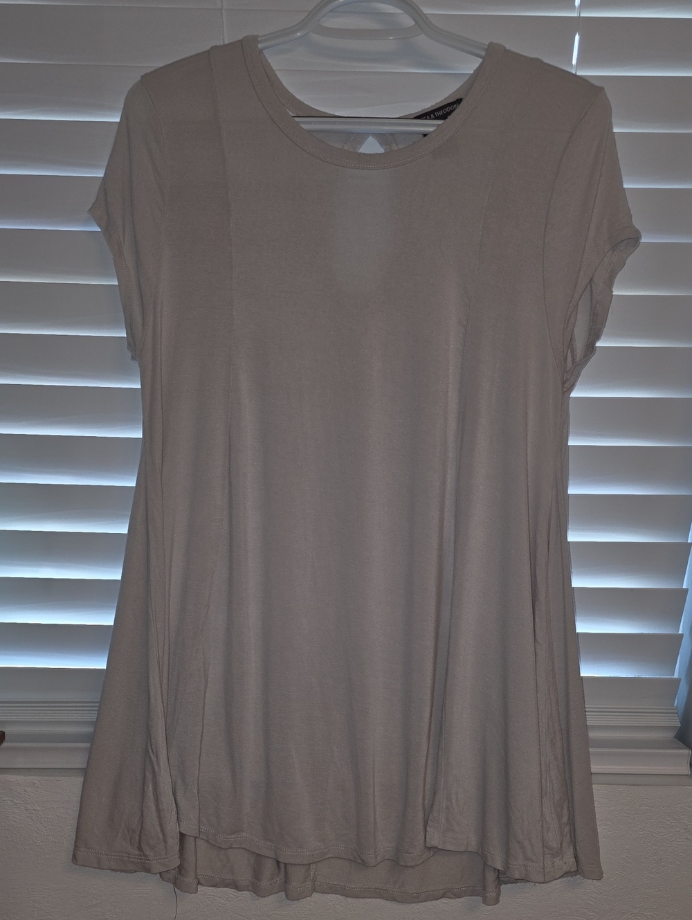 Chelsea & Theodore Light Taupe Short Sleeve Swing Tunic